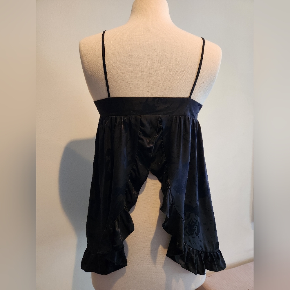 Alisha Levine Black Silk Top with Open Back, US Size XS